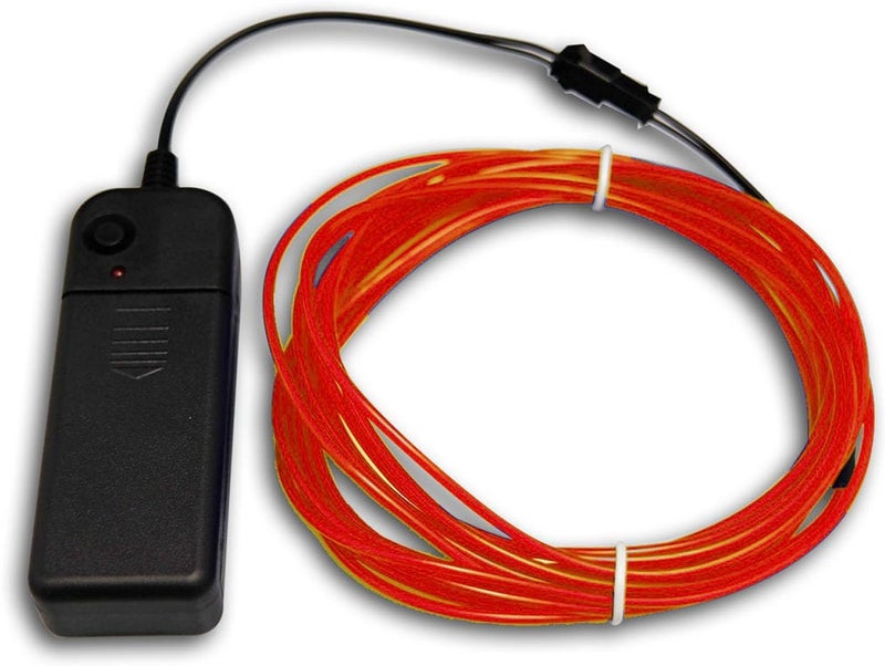 TiTiToo Orange 5m El Wire, Portable Battery Pack Neon Wire Cuttable Glowing Neon Lights for DIY Decoration - Image 2